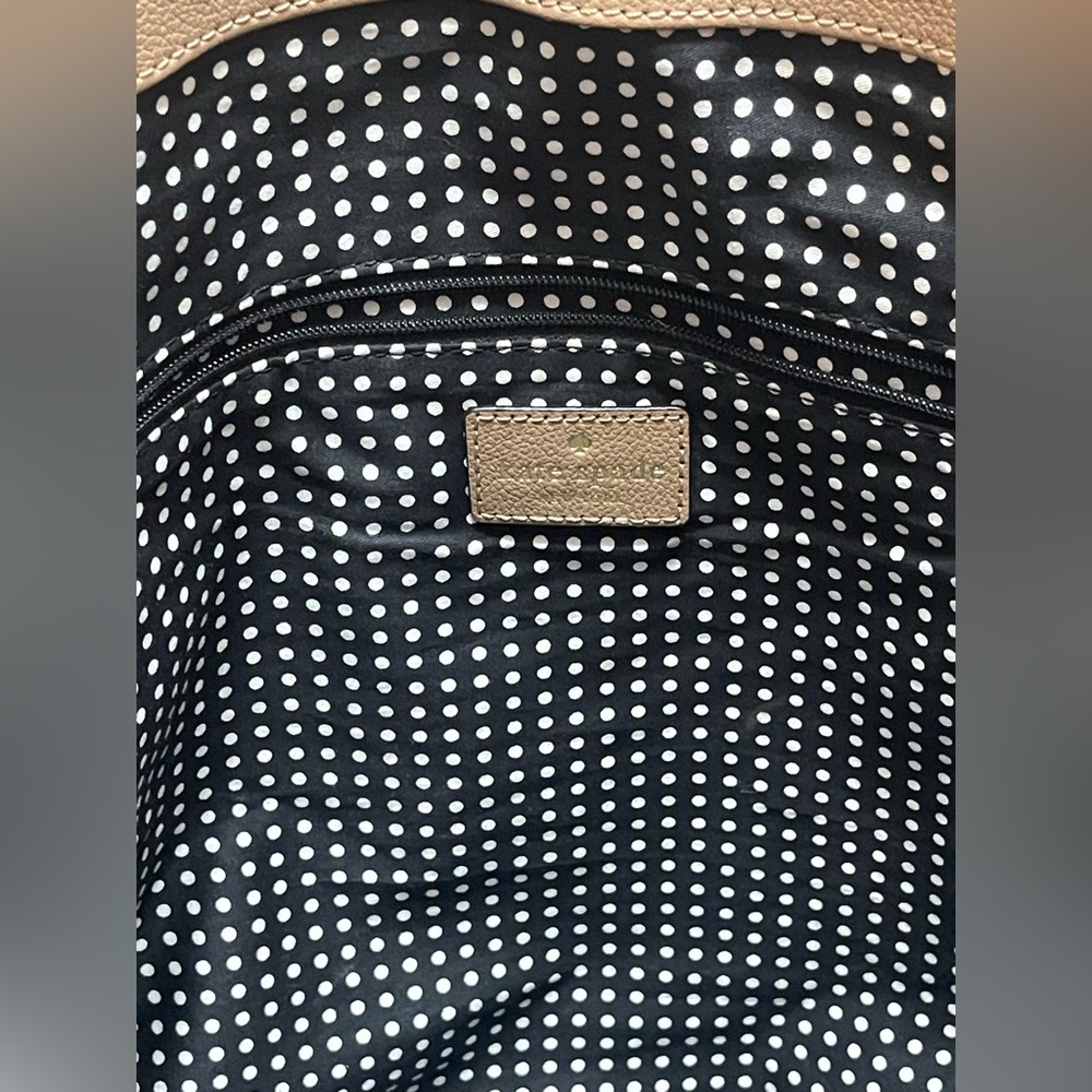 Kate Spade Dune & Black Leather Tote - Picture 9 of 11